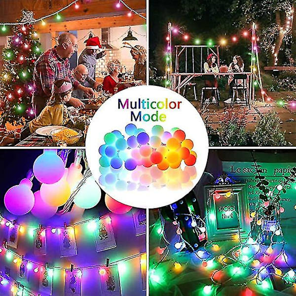 16,4 fot batteridriven String Light 20led Globe String Lights Fjärrkontroll Utomhus