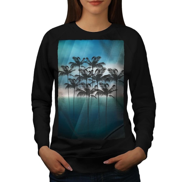 Beach Palms Blacksweatshirt för kvinnor M