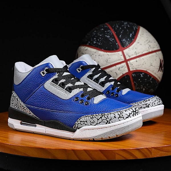 Basketskor för män Mode Halkfria Sneakers Sportskor som andas YJAj3 Blue 41