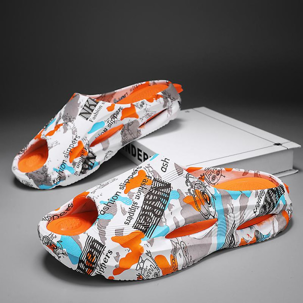 Strandtofflor för män Modesandaler Utomhus Halkfria inomhusskor 3B2205-C White 43-44