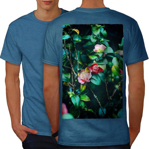Rosa blomma män Royal T-shirt tillbaka 3XL