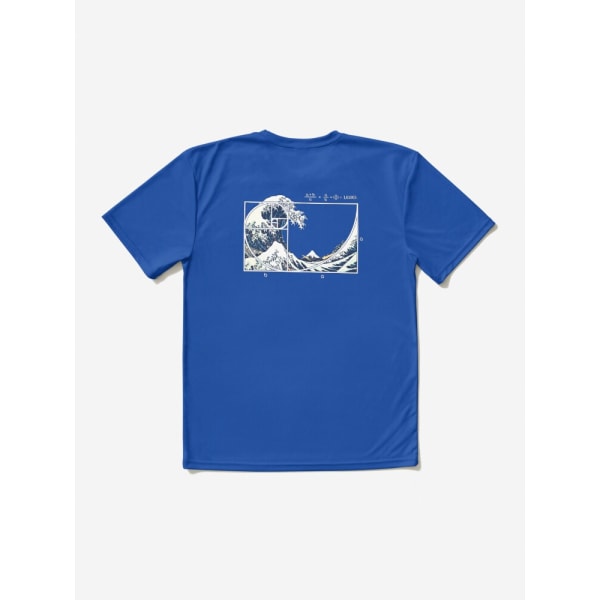 Den stora Fibonacci Wave Active T-shirten Royal Blue L_Back