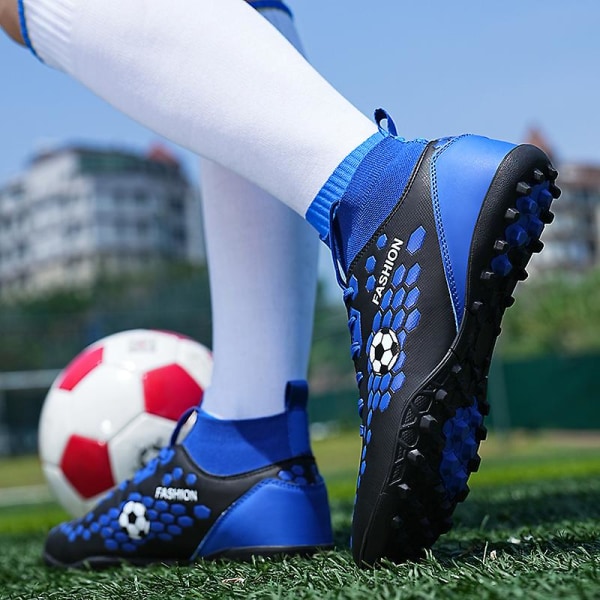 Fotbollsskor dam Spikes Fotbollsskor för ungdomar Stövlar Atletisk Sneaker 3C20218 Blue 37