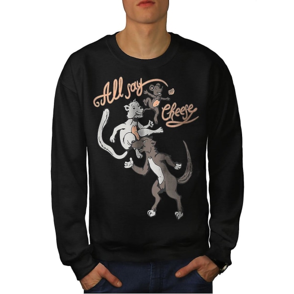 All Say Cheese Fantasy Men Blacksweatshirt | Wellcoda S