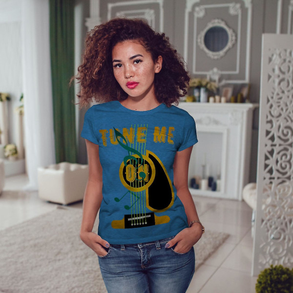Tune Me On Guitar Kvinnor Royal T-shirt XL