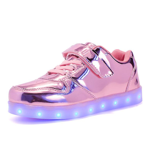 Barnskor Pojkar Led Light Up Skor Sports löparskor för barn 518 Pink 34