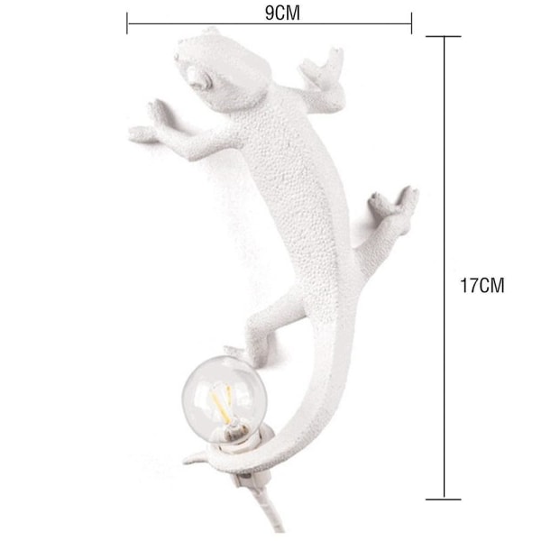 Varm vit kameleontharts vägglampa (utan glödlampa)