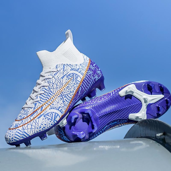 Fotbollsskor för män Halkfria fotbollsskor för herr Fotbollsskor för gräs 3A1126A White 39