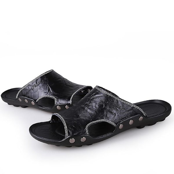 Herrtofflor Halkfria sandaler Mode strandskor för kvinnor q7 Black 41