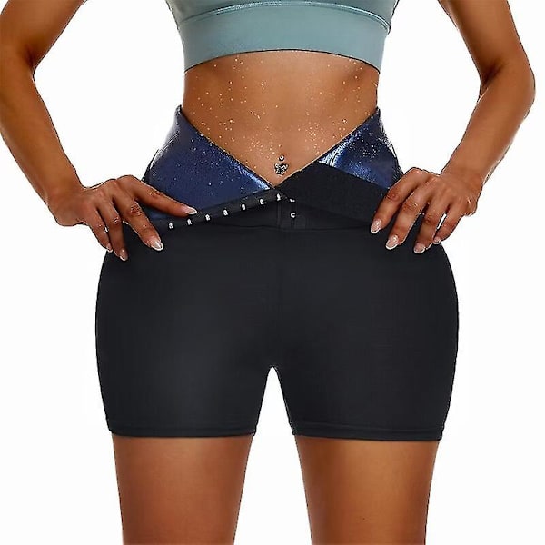 Bastu Leggings För Dam Svett Bastu Byxor Hög midja Kompression Viktminskning Bantning Byxor Termoträning Träning Kroppsformare, silver Förtjockad M
