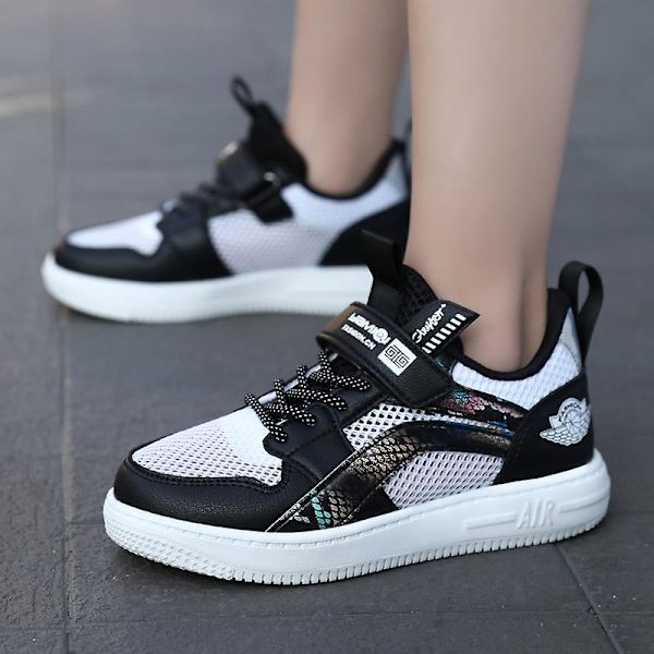 Barnskor Andas Sneakers Pojkar Flickor Sportskor Lätta löparskor Yja901 BlackWhite 32