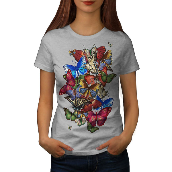 Färgglad Butterfly Women T-shirt XL