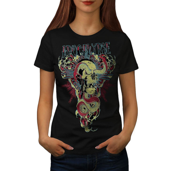 Apocalypse Beast Skull Women Blackt-shirt | Wellcoda XL