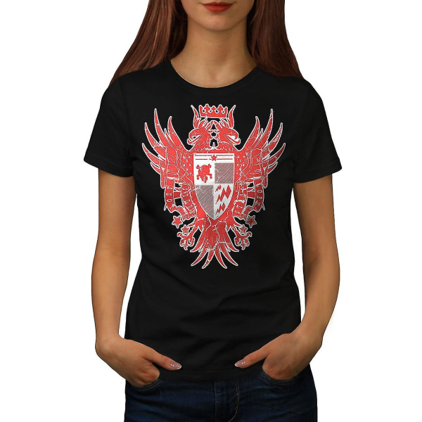 Shield Red Bird Fashion Women Blackt-shirt M
