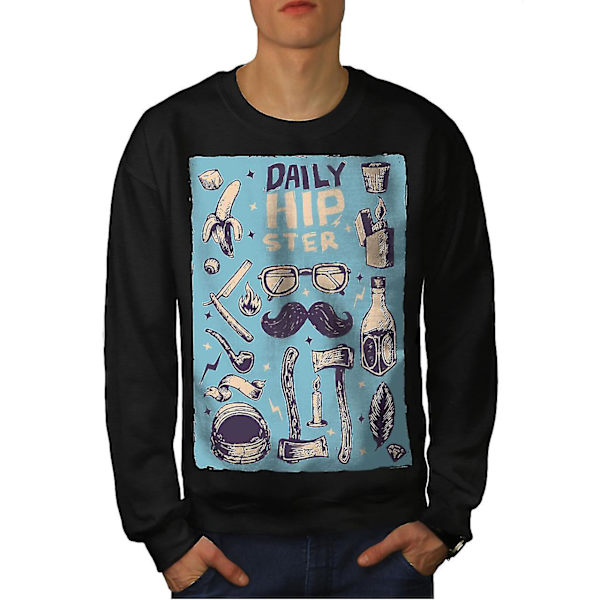 Daily Hippie Vintage Men Blacksweatshirt L