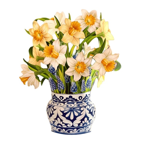 Mors dag gåva pop up blombukett gratulationskort English Daffodils