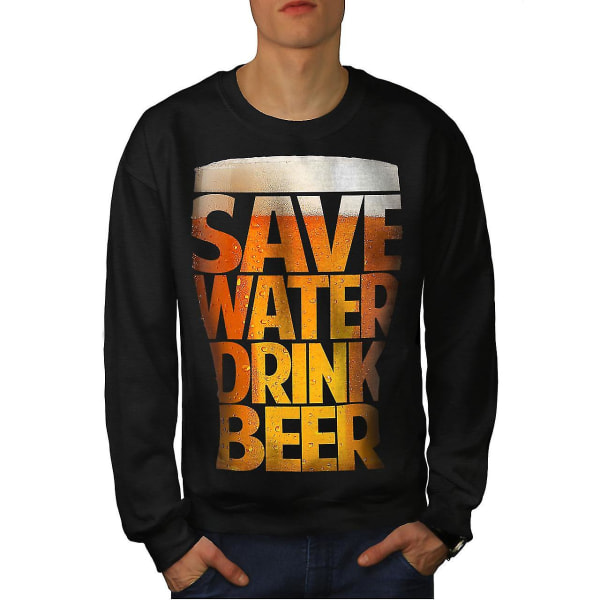 Spara vatten Dryck män Blacksweatshirt M