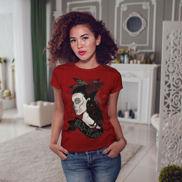 Wild Heart Girl Fantasy Women Redt-shirt XXL