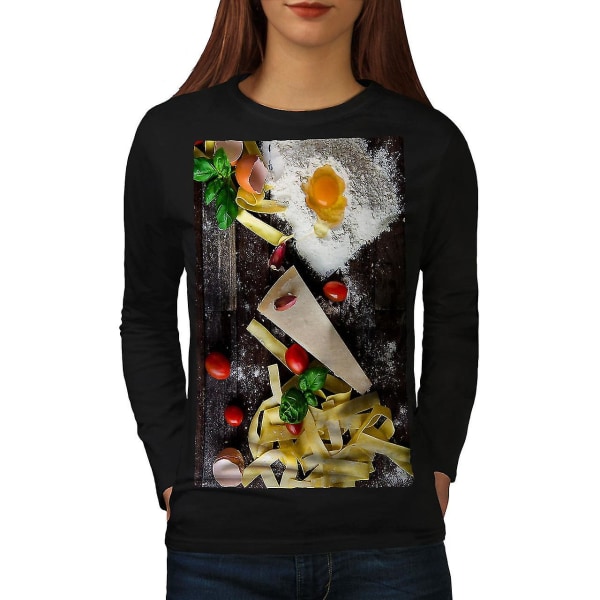 Art Kitchen Cheese Blacklong Sleeve T-shirt för kvinnor 3XL