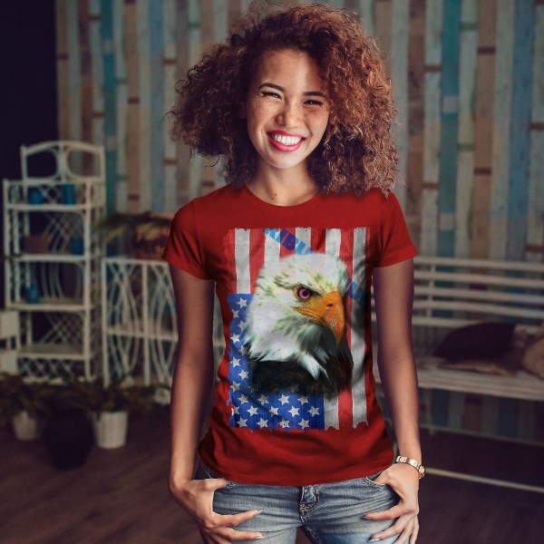 Eagle Of Freedom Flag Usa Women T-shirt XXL