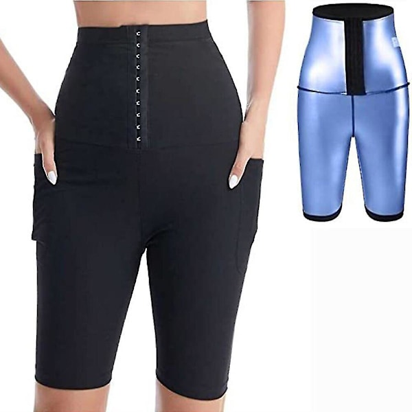 Svett Bastu Byxor Body Shaper Waist trainer Thermo Shapewear Korsett Hög midja Slimming Byxor Gym Leggings Träning Fitness Fajas, 5 poäng L