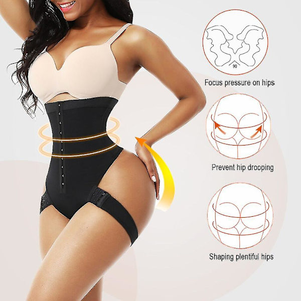 Hög midja Buken Butt Lifter Control Trosor Brief Booty Lift Seamless Shapewear Bantning Dragande Underkläder Body Shaper, svart M