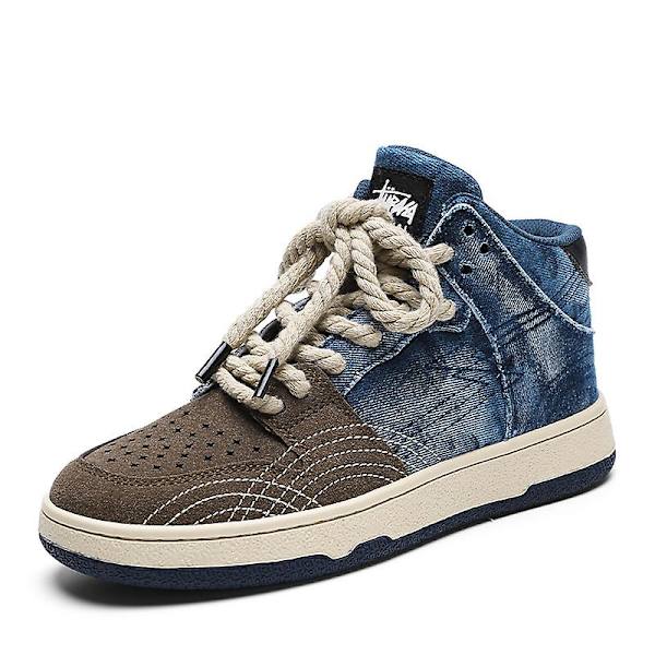 Casual för män Andas Sneakers Mode Sportskor Fr5857 Blue 41