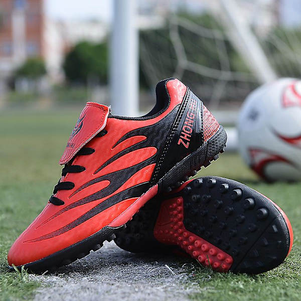 Fotbollsskor för barn Pojkar Fotbollsskor Grästräning Sport Skor Sneakers 3B788 Red 37