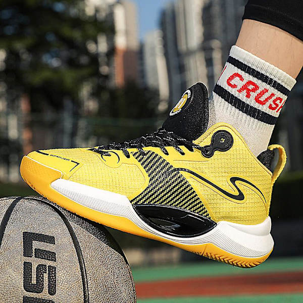 Basketskor för män Mode Halkfria sneakers Sportskor som andas 3Ag001 Yellow 41