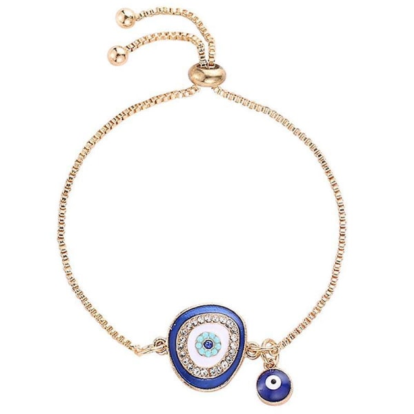 Nytt mode Guld/slira Hjärta Blue Evil Eye Armband Charm Trendig Justerbar För Kvinna Smycken Present
