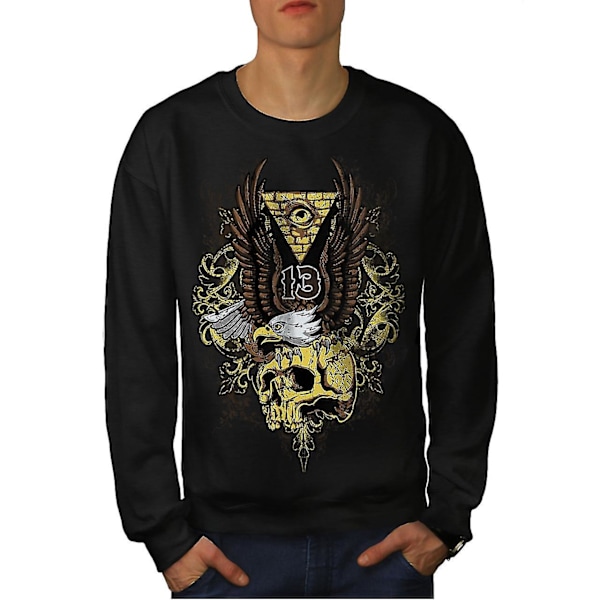 Triangle Eagle Skull Män Blacksweatshirt M