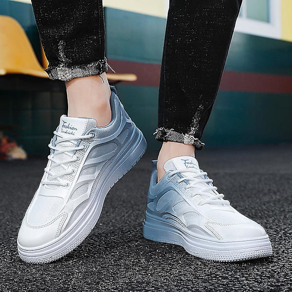 Casual för män Halkfria platta skor som andas Frq623 LightBlue 41