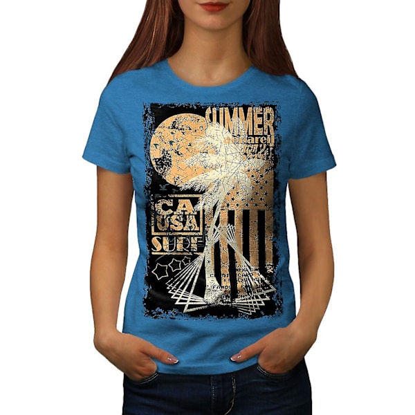 Summer Usa Flag Dam Royal Bluet-shirt 3XL