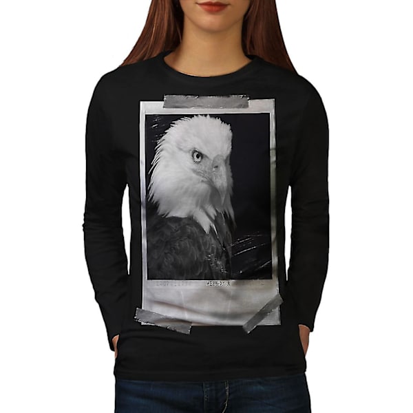 Bald Eagle Svart långärmad T-shirt för kvinnor M