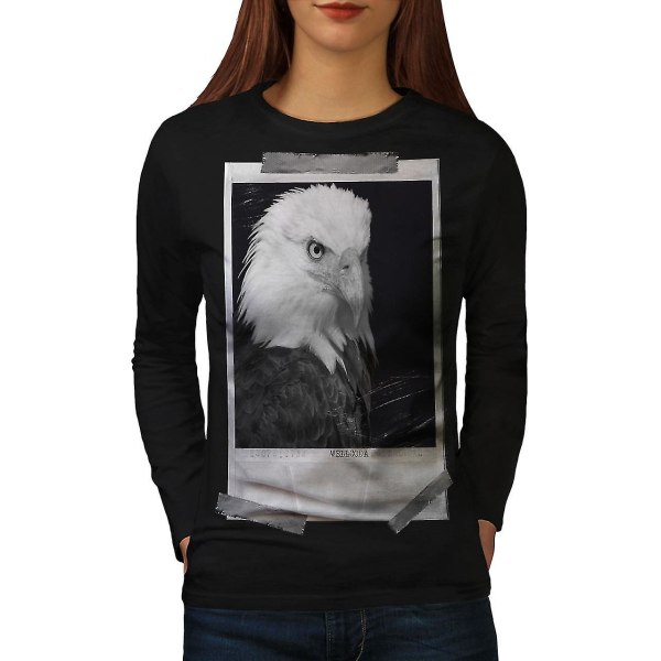 Bald Eagle Svart långärmad T-shirt för kvinnor XXL