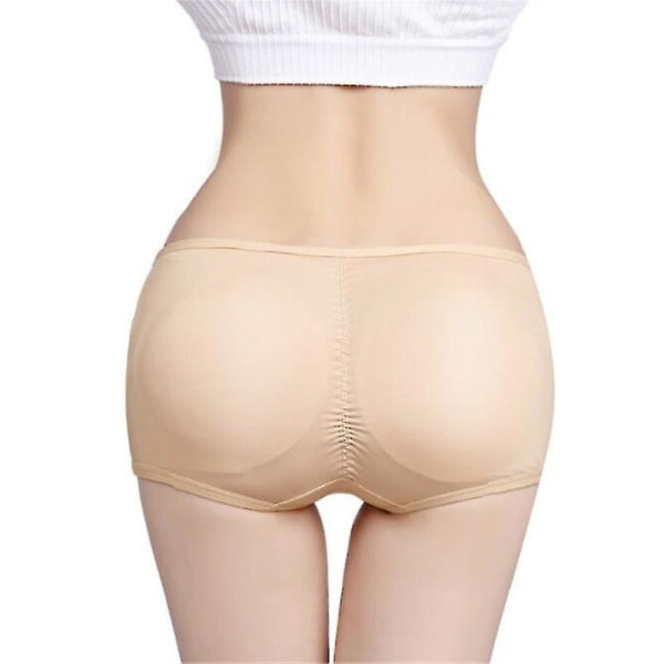 Womens Butt Lifter Trosor Sömlösa vadderade underkläder Höftskydd Enhancer Trosa beige L