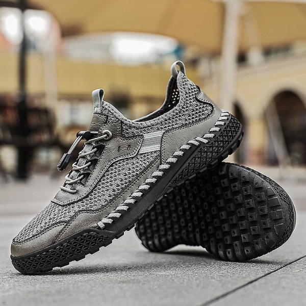 Sneakers för män Löpartennisskor Lättviktsventilerande Sport Athletic 3D20168 Gray 44