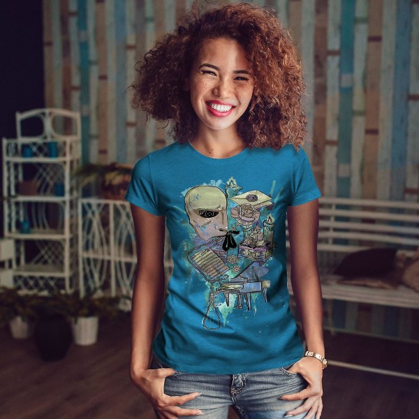 Konstmask Ansikte Mode Kvinnor Royal Bluet-shirt M