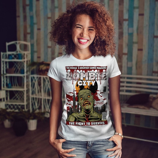 Survival Fight Zombie Whitet-shirt för kvinnor M