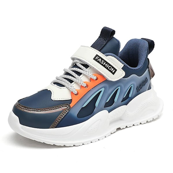 Kids Sneakers Andas löparskor Mode Pojkar Flickor Sportskor T831 DarkBlue 34