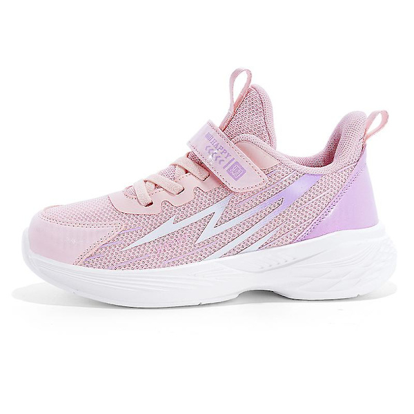 Sneakers för barn för pojkar, flickor, löpning tennisskor, lätt andas, sport, atletisk 3B2039 Pink 34