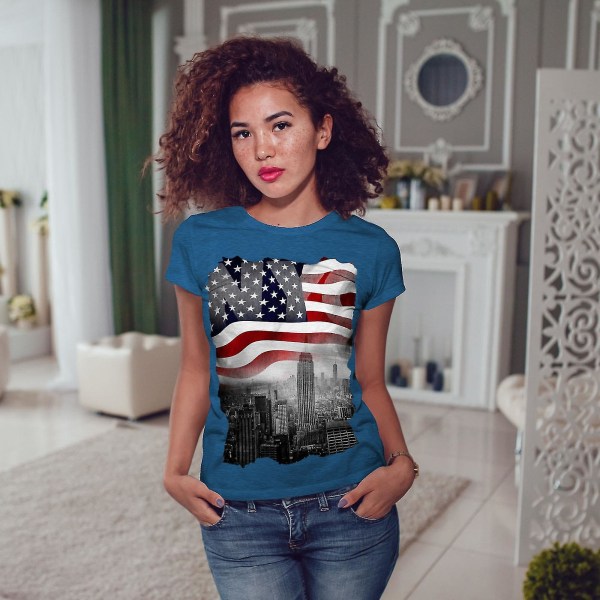 New York City Flagga Kunglig T-shirt för kvinnor XL
