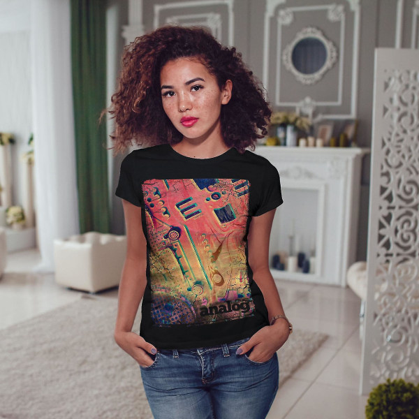 Analog Technology Women Blackt-shirt | Wellcoda L