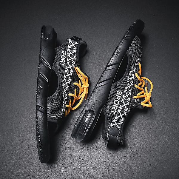 Herrsandaler Mjuka strandskor Surfingsporttofflor Luftkuddesandaler 1901 BlackYellow 42