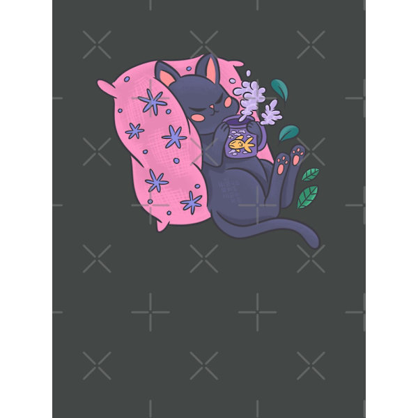 Söt Kitty med tekopp Premium T-shirt Dark Grey L_Front