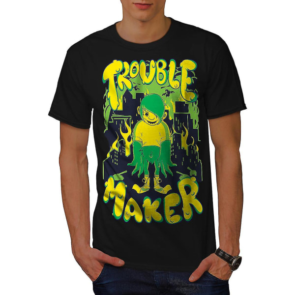 Trouble Maker Art Men Blackt-shirt S
