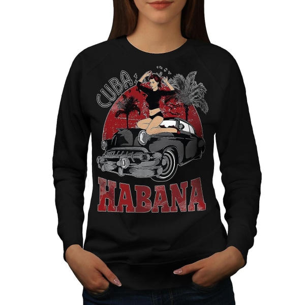Habana Cuba Capital Women Blacksweatshirt XL