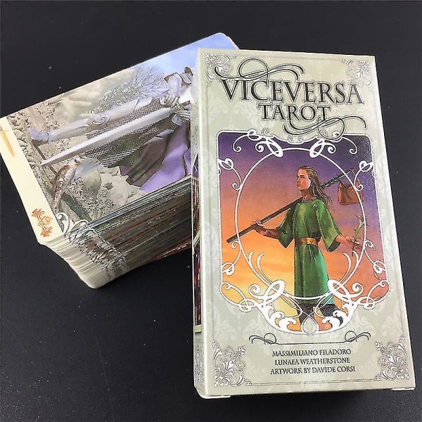 Vice versa Tarotkortdäck och guidebokkort ödesspådomsspel Tarotdäck för fest semestergåva Brädspel63st Tt20