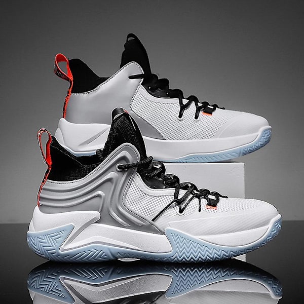 Basketskor för män Mode Halkfria sneakers Andas sportskor 2Lq8 White 41