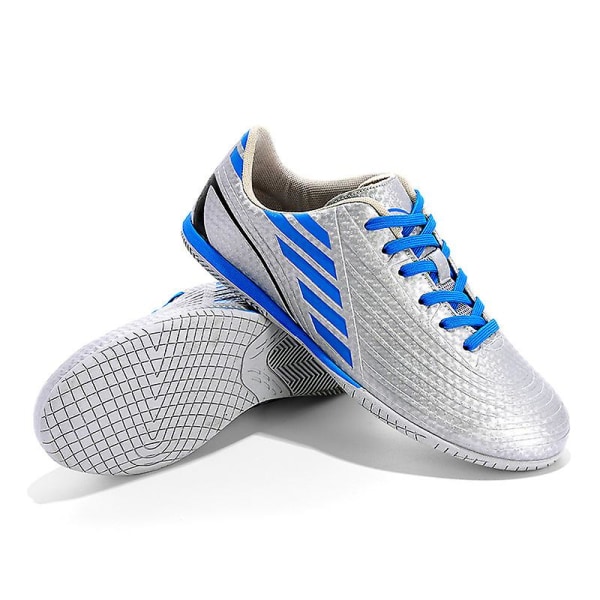 Fotbollsskor för män Fotbollsskor med hög ankel för vuxna Grästräning Sport Skor Sneakers 3B22036 Silver 38